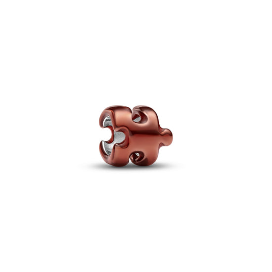 Mini charm Pandora argento puzzle effetto metallico arancione MISURA UNICA