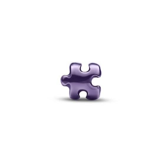 Mini charm Pandora in argento puzzle effetto metallico viola MISURA UNICA