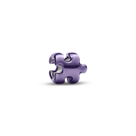 Mini charm Pandora in argento puzzle effetto metallico viola MISURA UNICA