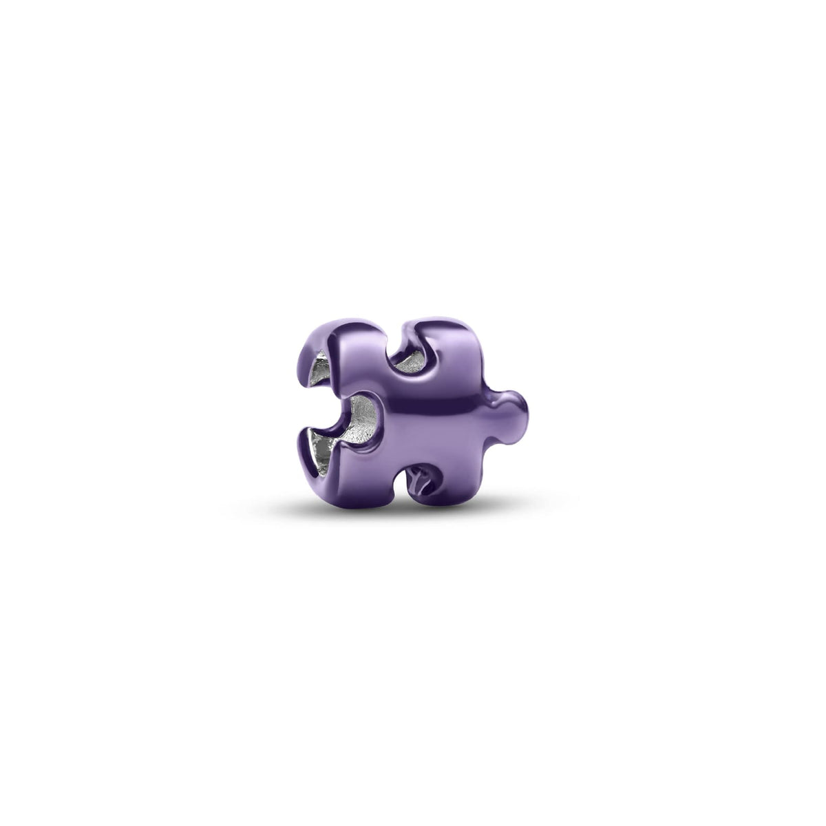 Mini charm Pandora in argento puzzle effetto metallico viola MISURA UNICA