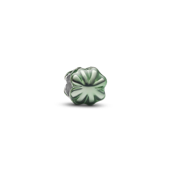 Mini charm Pandora in argento quadrifoglio metallico verde MISURA UNICA
