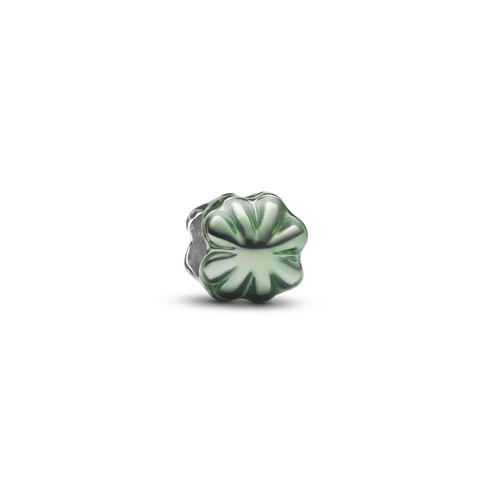 Mini charm Pandora in argento quadrifoglio metallico verde MISURA UNICA