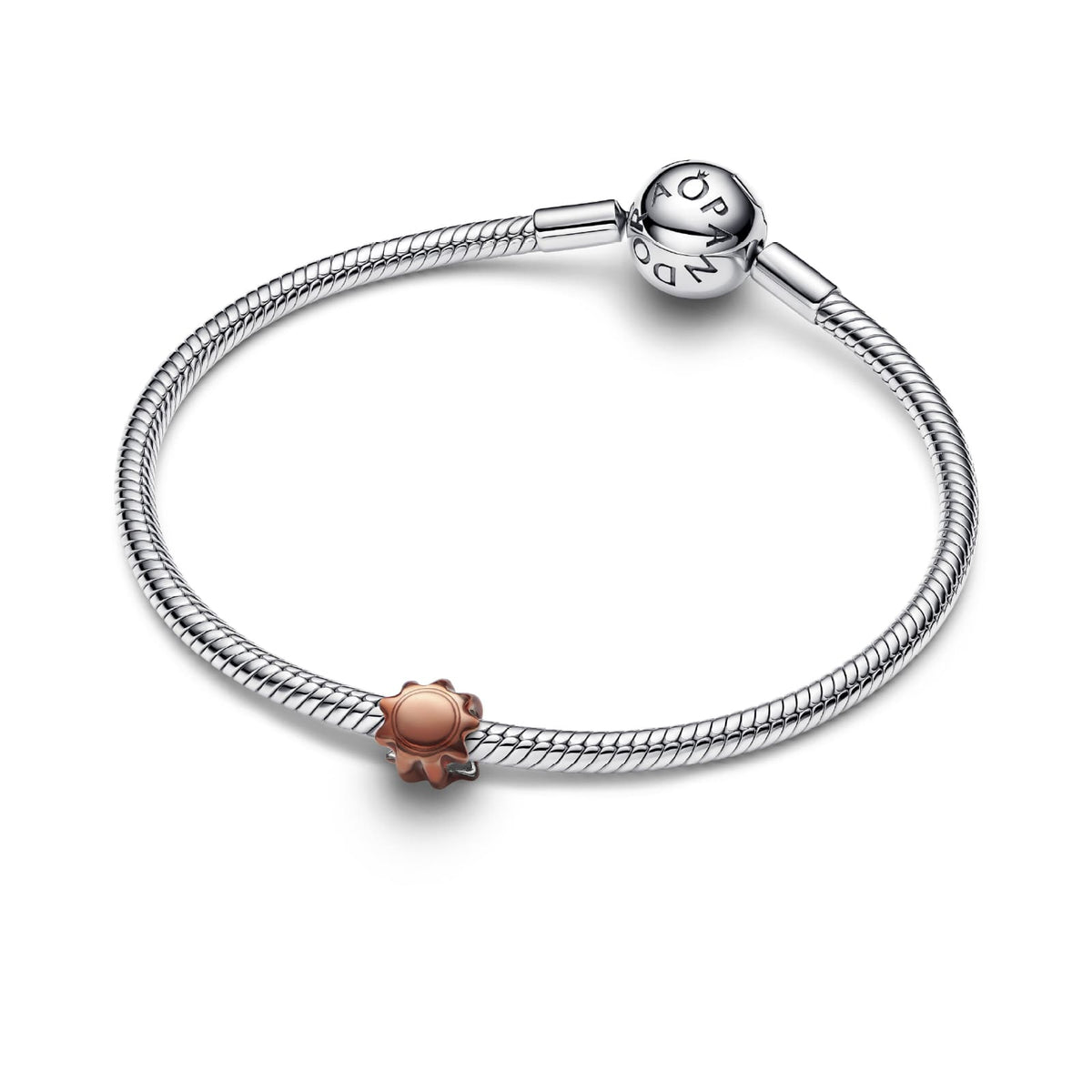Mini charm Pandora in argento sole effetto metallico arancione MISURA UNICA