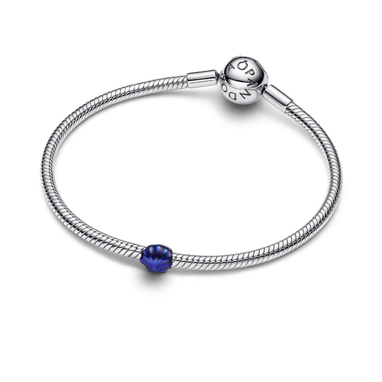 Mini charm Pandora in argento conchiglia effetto metallico blu MISURA UNICA