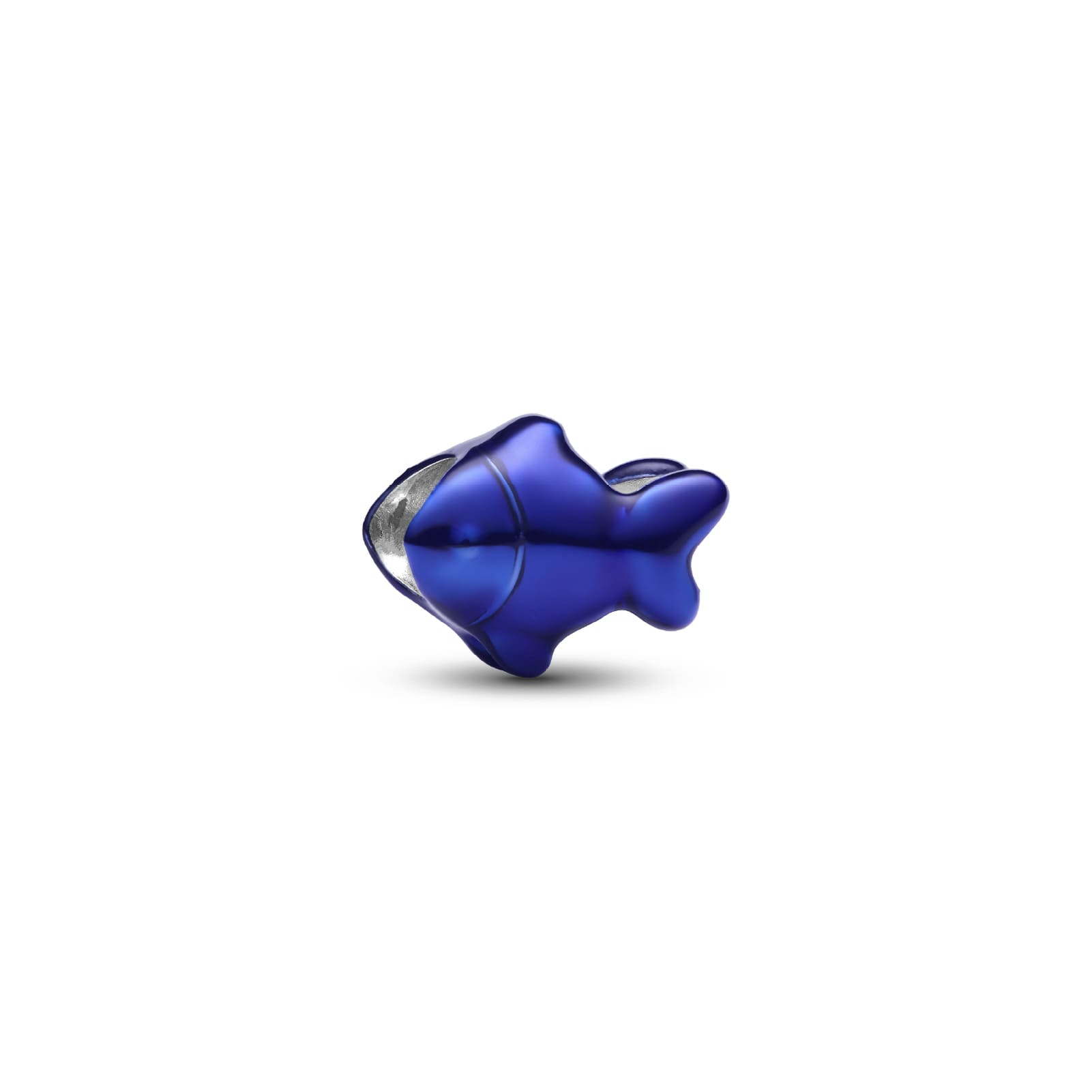 Mini charm Pandora in argento pesce effetto metallico blu MISURA UNICA