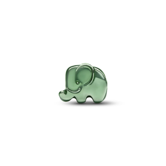 Mini charm Pandora in argento elefante effetto metallico verde MISURA UNICA