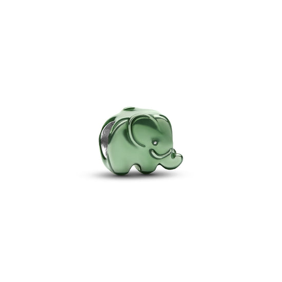 Mini charm Pandora in argento elefante effetto metallico verde MISURA UNICA