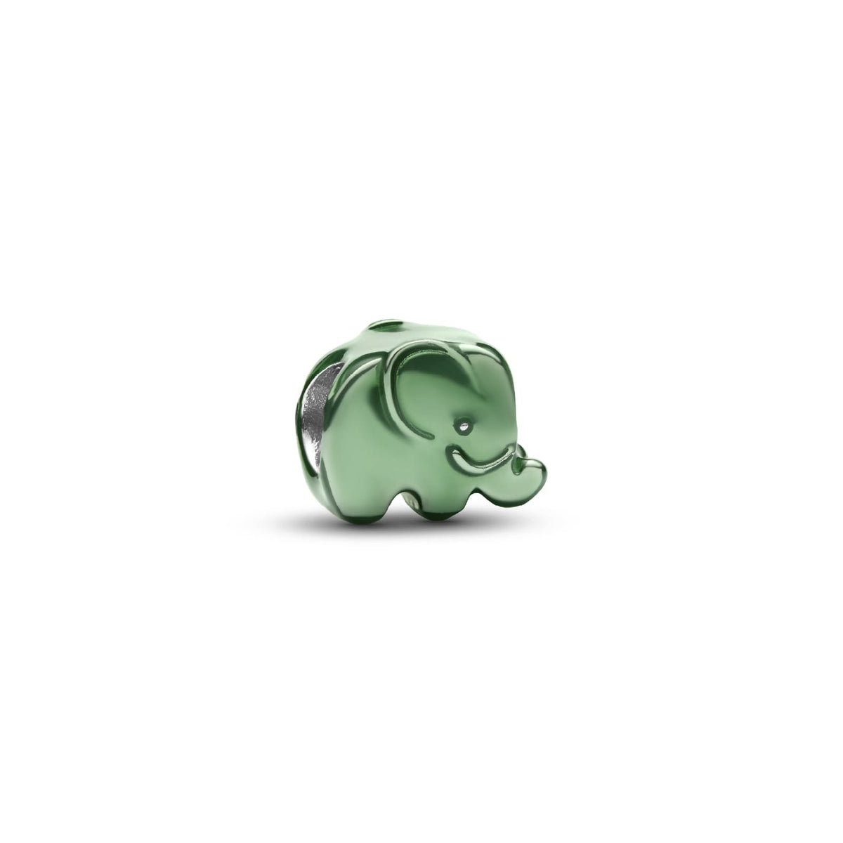 Mini charm Pandora in argento elefante effetto metallico verde MISURA UNICA
