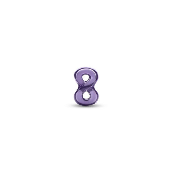 Mini charm Pandora in argento infinito effetto metallico viola MISURA UNICA
