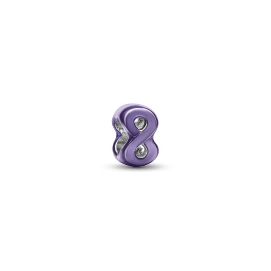 Mini charm Pandora in argento infinito effetto metallico viola MISURA UNICA