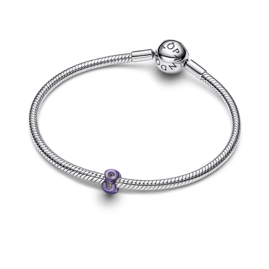 Mini charm Pandora in argento infinito effetto metallico viola MISURA UNICA