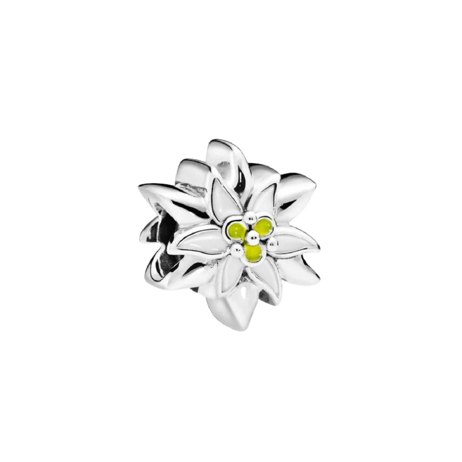 Charm Pandora Stella Alpina in argento sterling e smalto