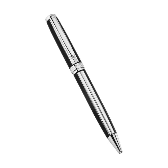 Penna a sfera Philip Watch WI ottone nero con finiture argento MISURA UNICA