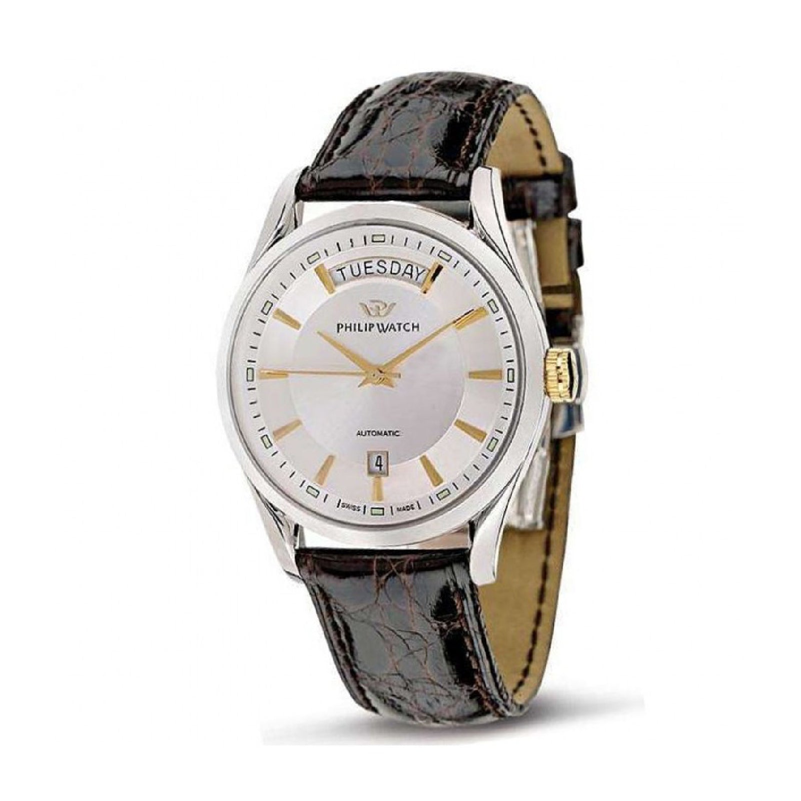 Orologio automatico uomo Philip Watch in acciaio con cinturino in pelle MISURA UNICA