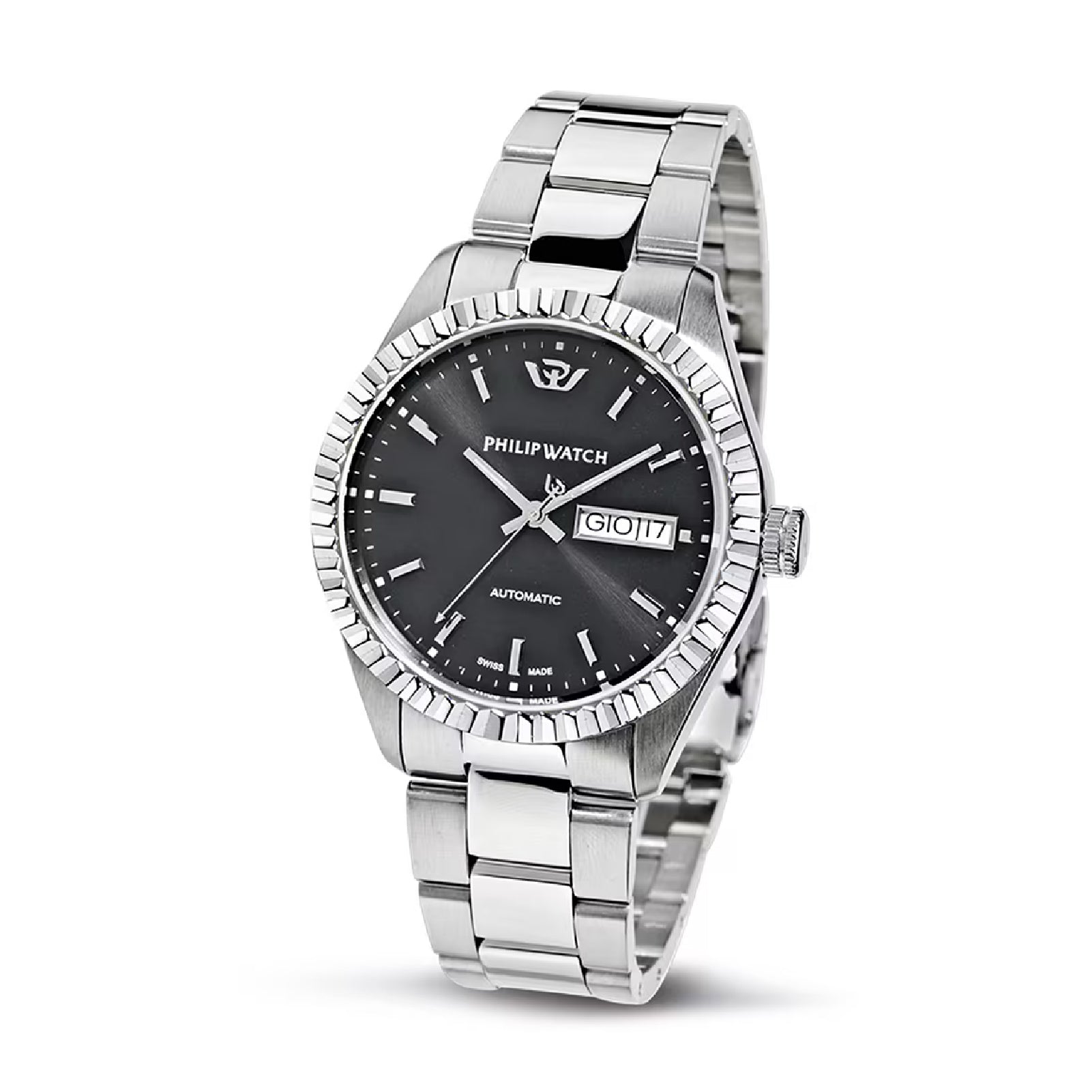 Orologio solo tempo Philip Watch in acciaio quadrante nero MISURA UNICA