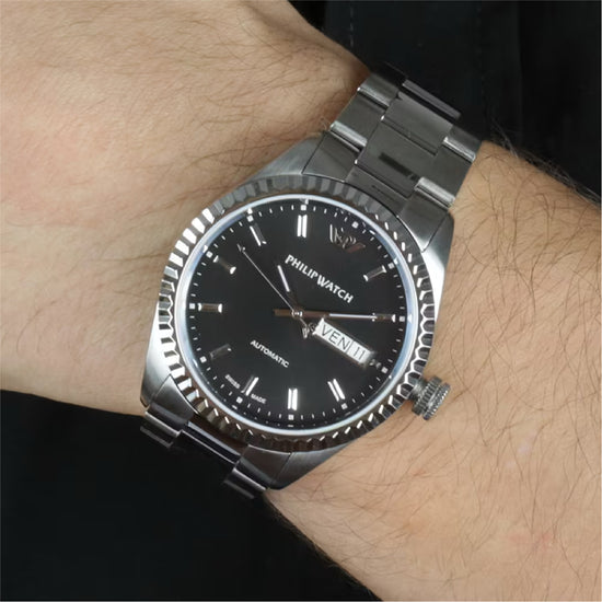 Orologio solo tempo Philip Watch in acciaio quadrante nero MISURA UNICA