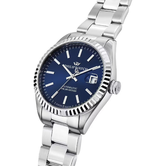 Orologio solo tempo Philip Watch in acciaio quadrante blu MISURA UNICA