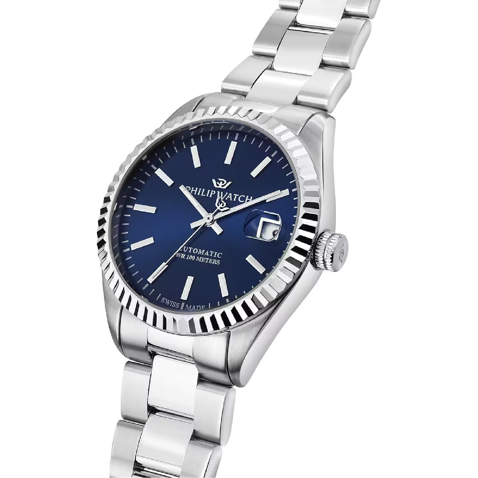 Orologio solo tempo Philip Watch in acciaio quadrante blu MISURA UNICA