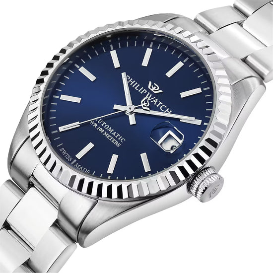 Orologio solo tempo Philip Watch in acciaio quadrante blu MISURA UNICA