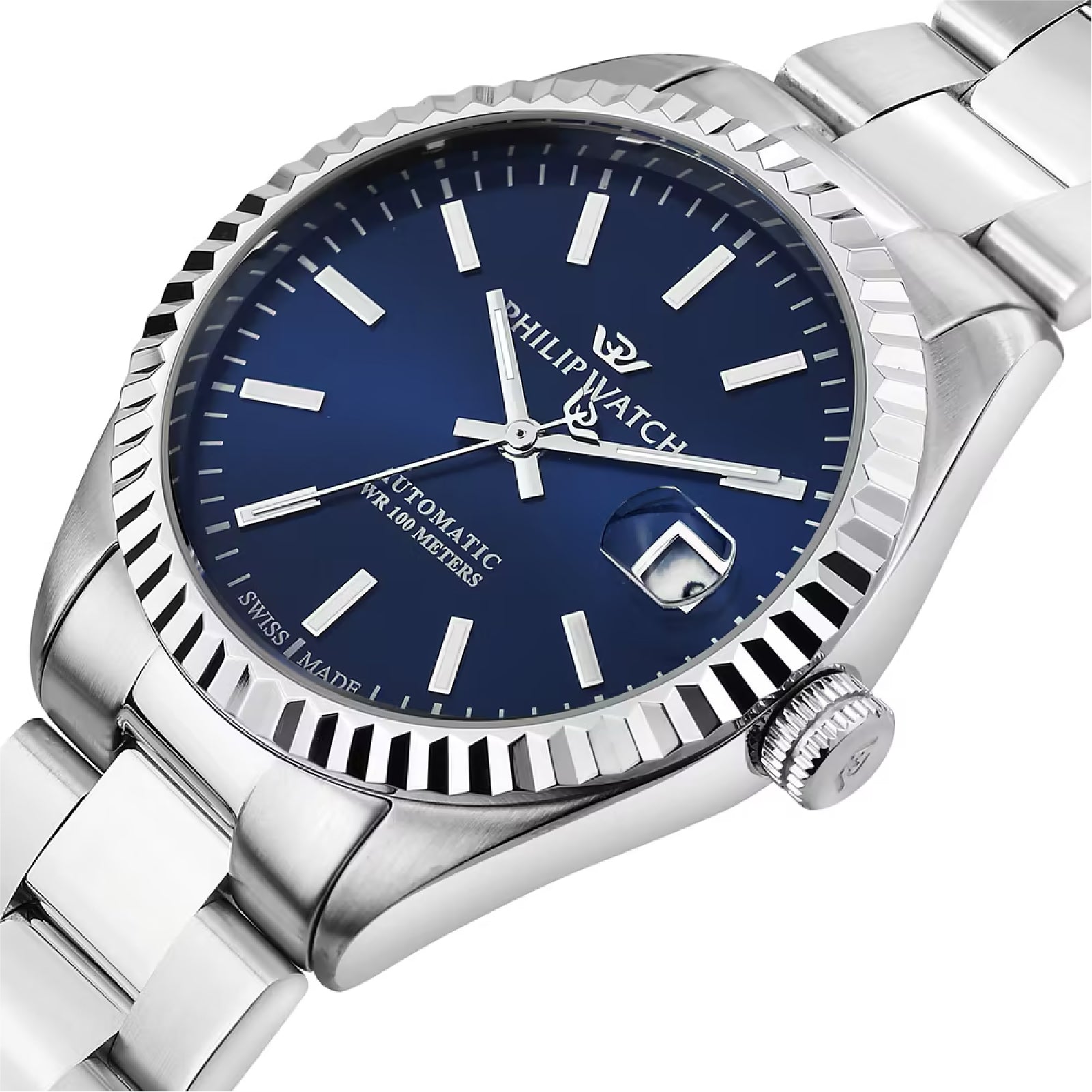 Orologio solo tempo Philip Watch in acciaio quadrante blu MISURA UNICA