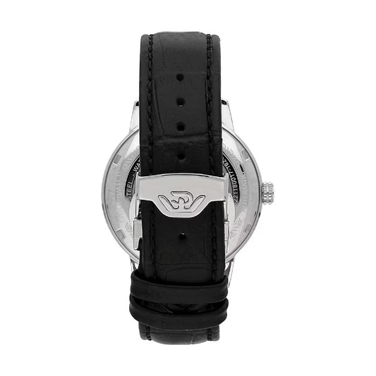 Orologio solo tempo Philip Watch in acciaio e pelle nera MISURA UNICA