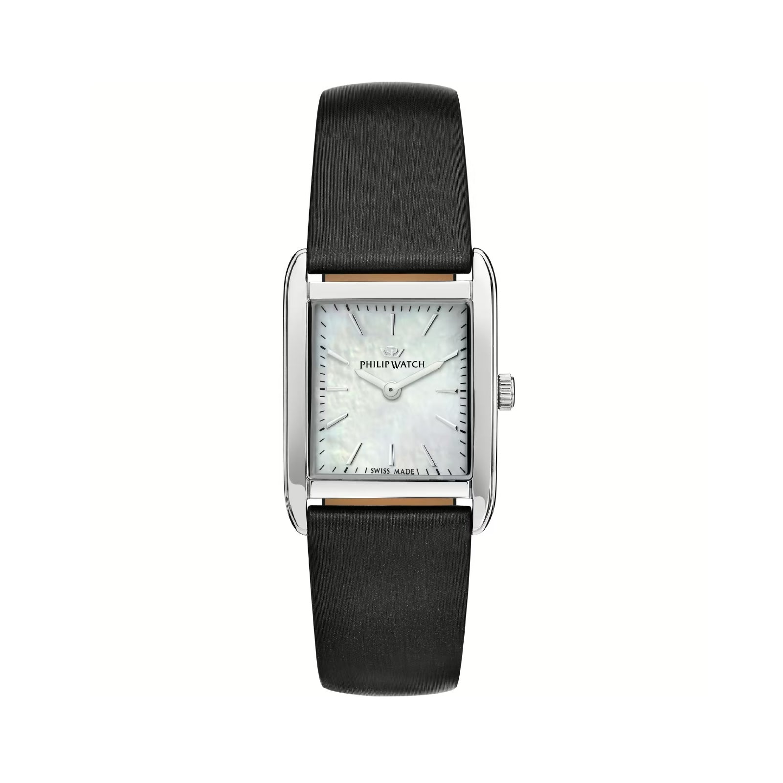 Orologio solo tempo Philip Watch in acciaio e pelle nera P.R8251820502