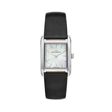 Orologio solo tempo Philip Watch in acciaio e pelle nera P.R8251820502