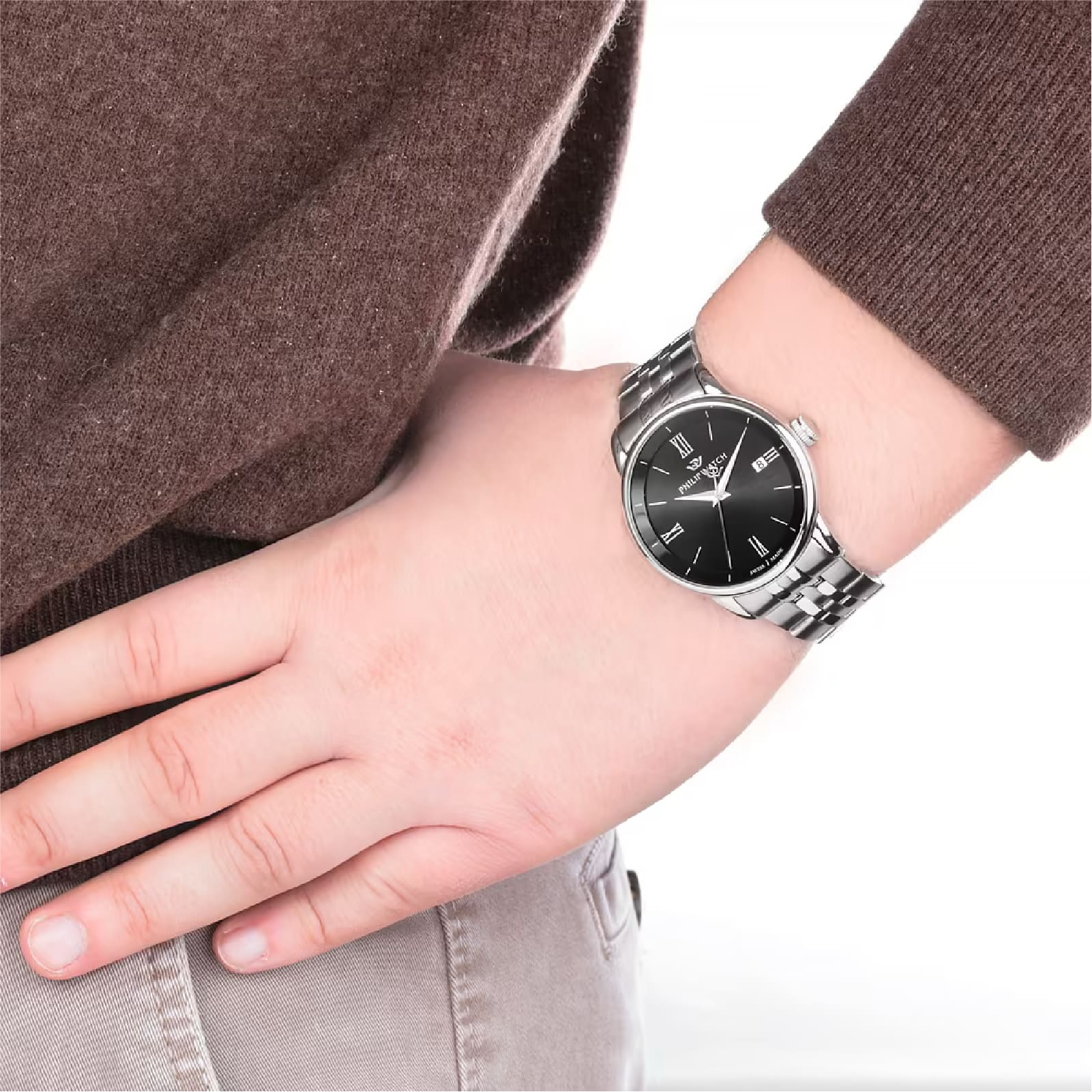Orologio Philip Watch Anniversary in acciaio quadrante nero MISURA UNICA