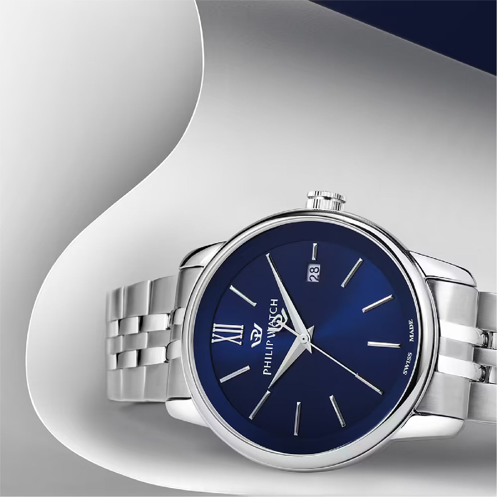 Orologio uomo Philip Watch in acciaio quadrante blu 40mm MISURA UNICA