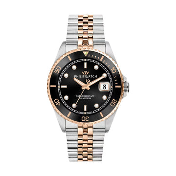 Orologio Philip Watch in acciaio bicolor con quadrante nero MISURA UNICA