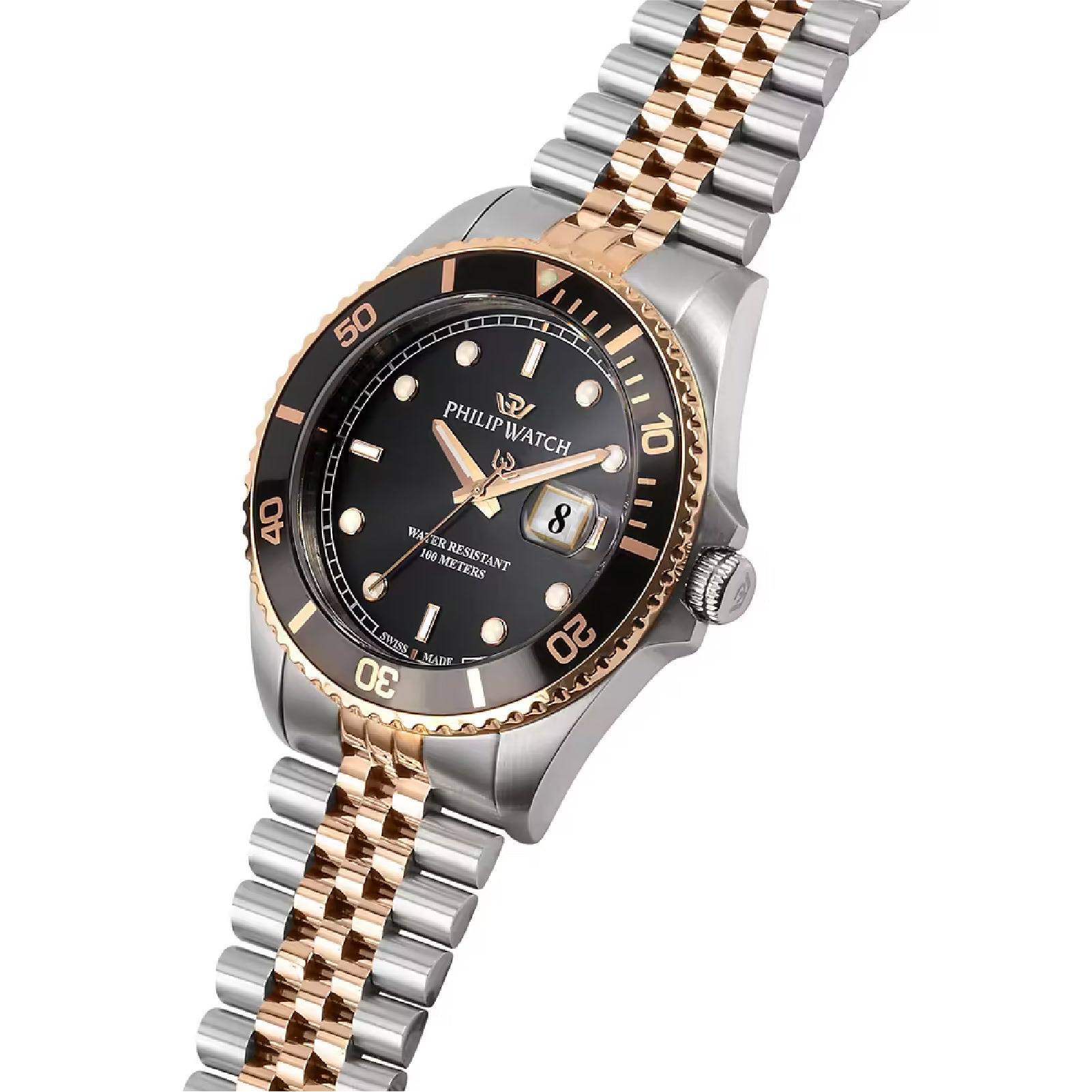 Orologio Philip Watch in acciaio bicolor con quadrante nero MISURA UNICA