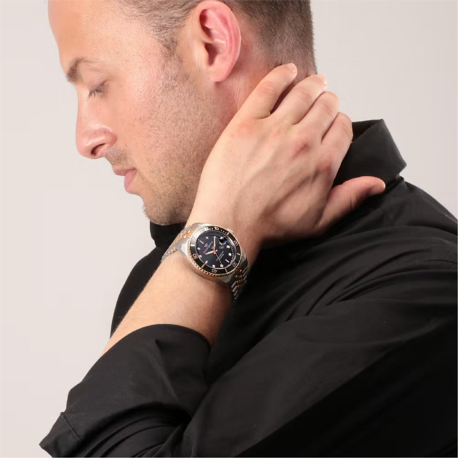 Orologio Philip Watch in acciaio bicolor con quadrante nero MISURA UNICA