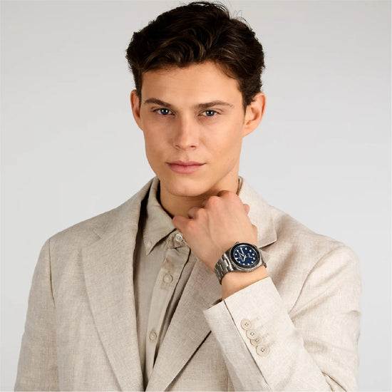 Orologio automatico Philip Watch in acciaio grigio e blu MISURA UNICA