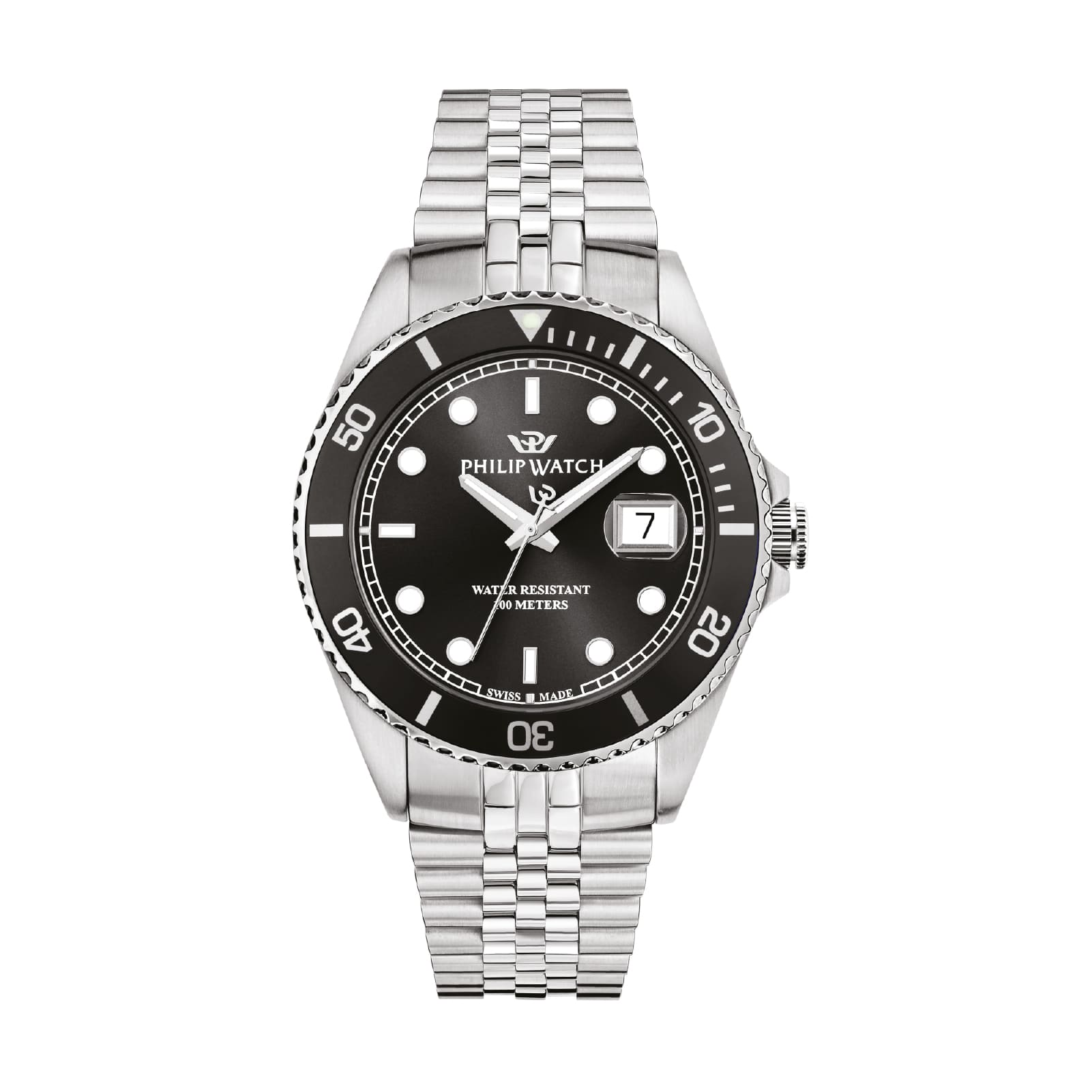 Orologio solo tempo Philip Watch in acciaio quadrante nero MISURA UNICA