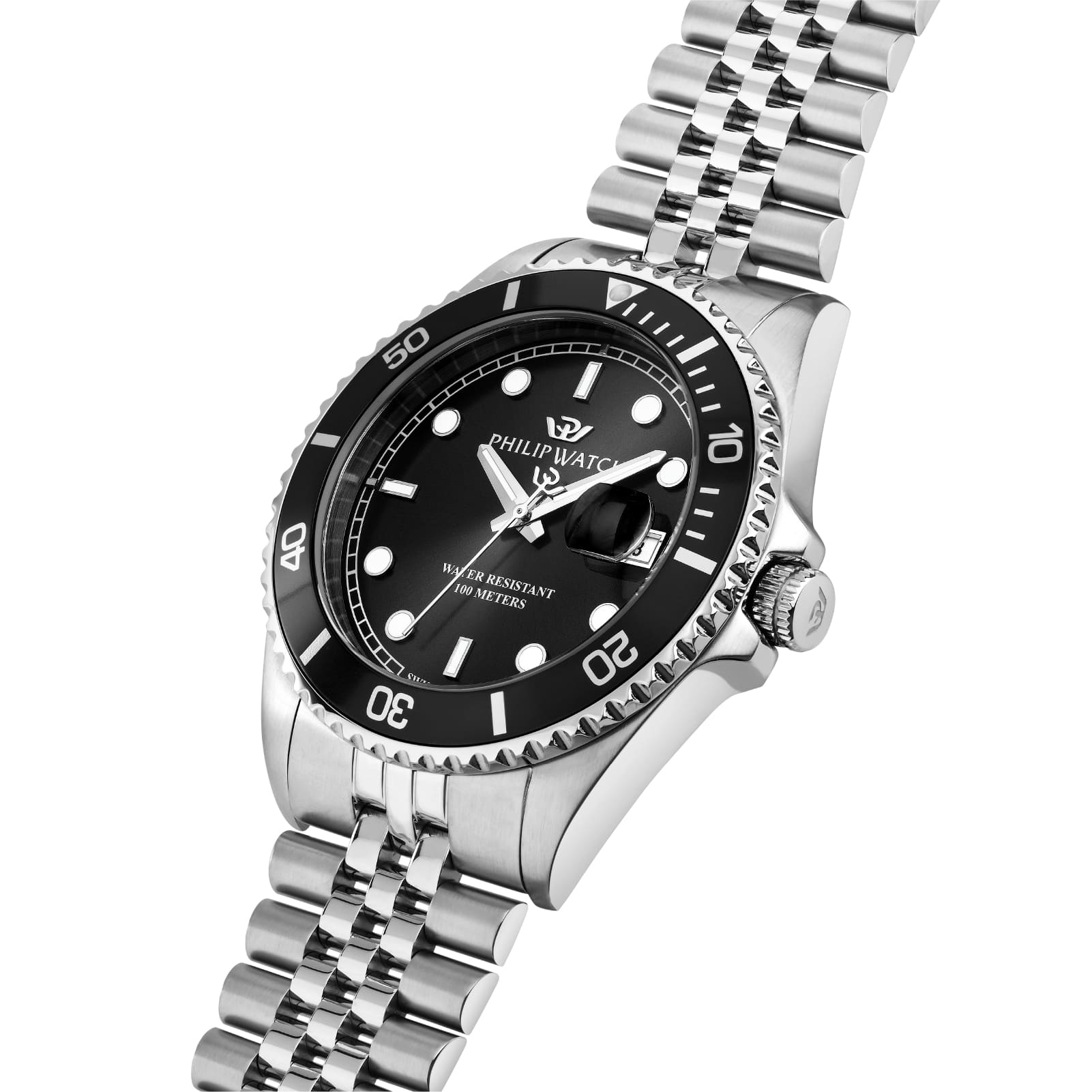 Orologio solo tempo Philip Watch in acciaio quadrante nero MISURA UNICA