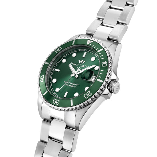 Orologio uomo Philip Watch in acciaio con quadrante verde MISURA UNICA
