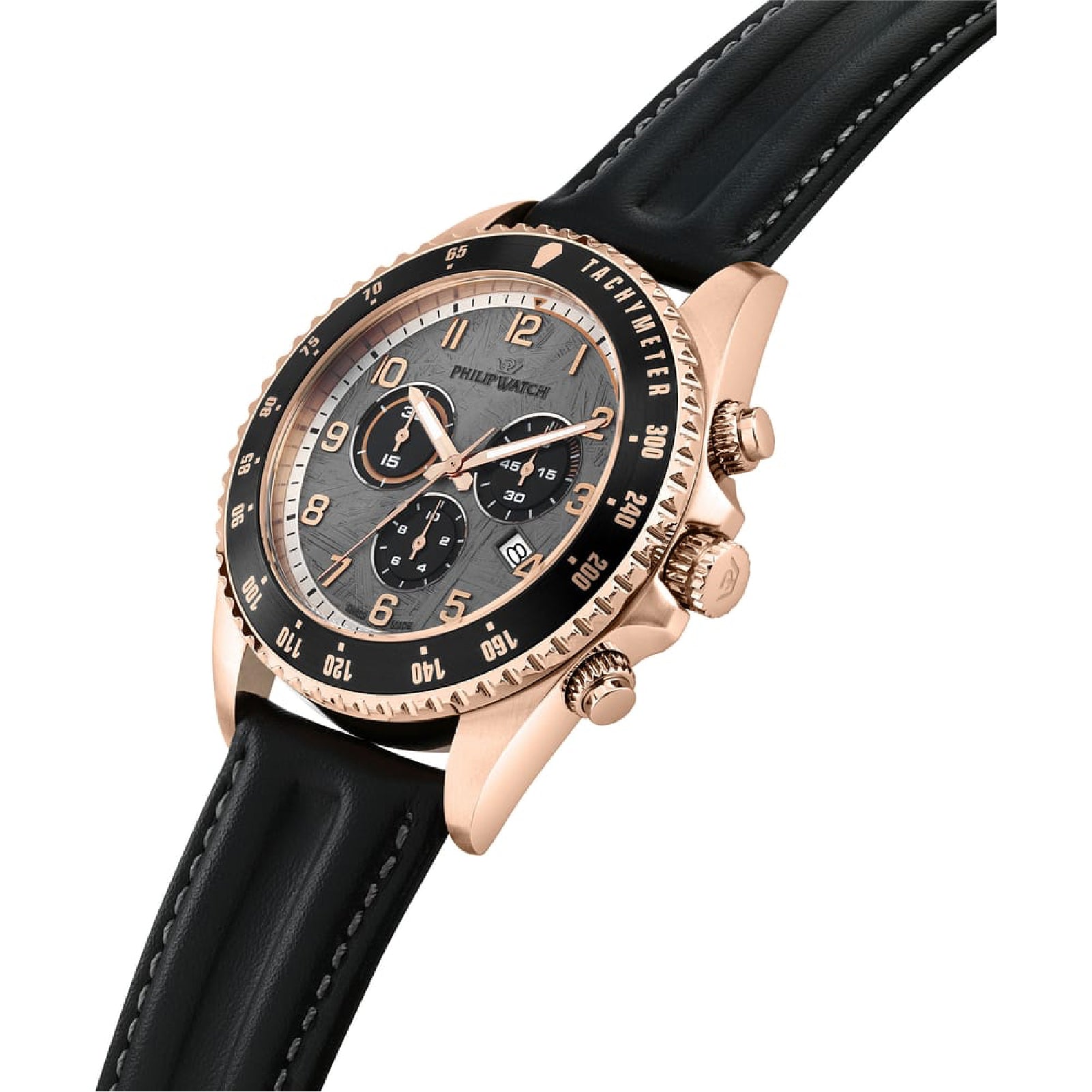 Orologio cronografo uomo Philip Watch in acciaio grigio e nero MISURA UNICA