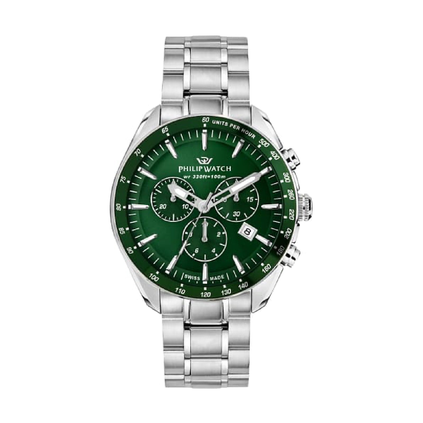 Orologio cronografo Philip Watch acciaio quadrante verde MISURA UNICA