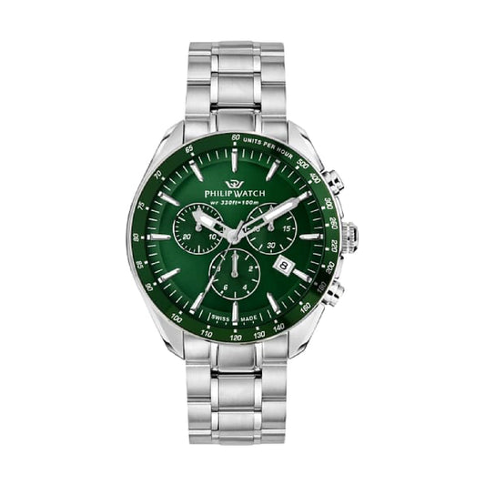 Orologio cronografo Philip Watch acciaio quadrante verde MISURA UNICA