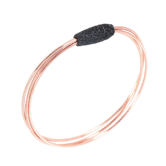 Bracciale da donna Pesavento DNA in argento rosé e polvere nera 17 cm