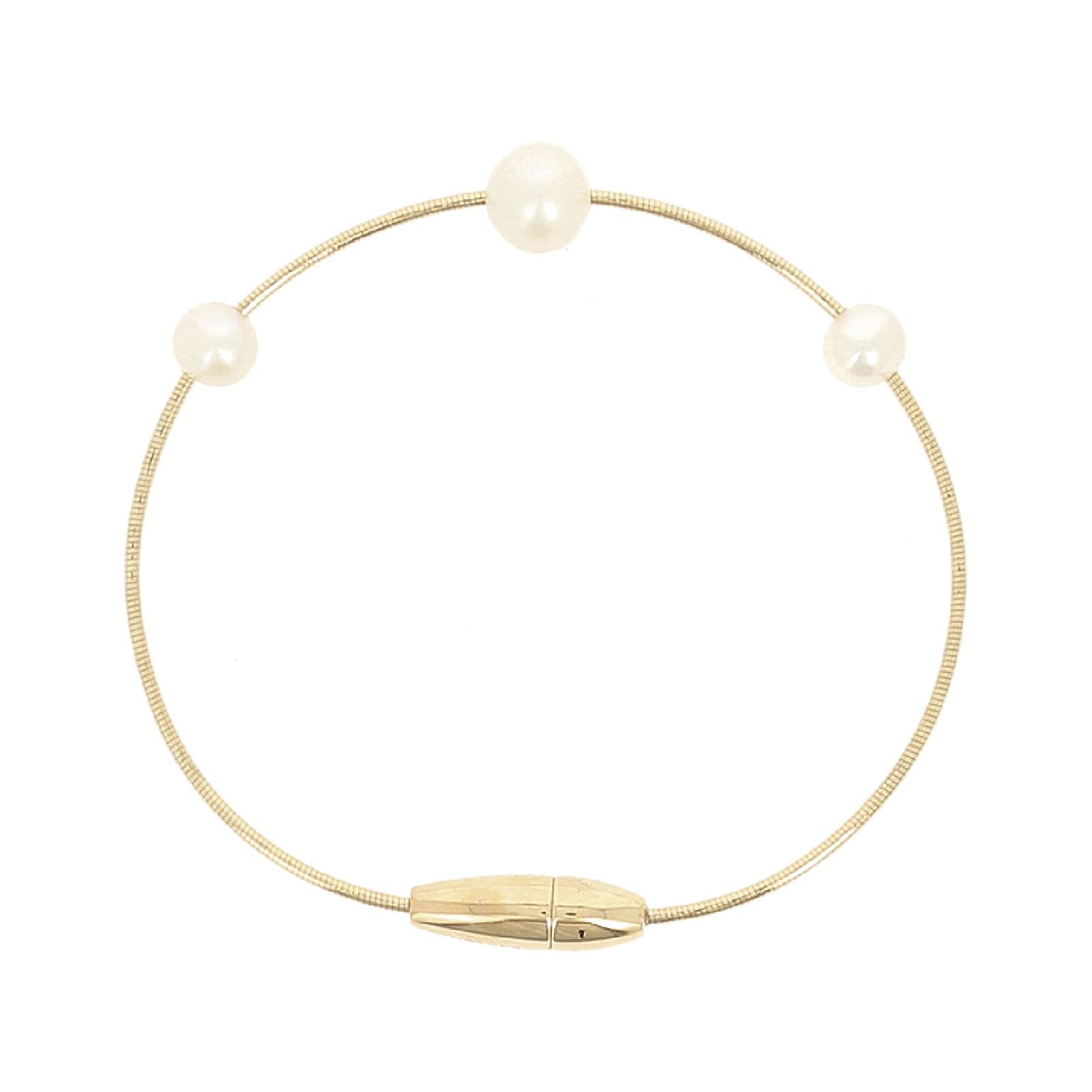 Bracciale Pesavento in argento dorato con perle da donna L 17 cm