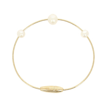 Bracciale Pesavento in argento dorato con perle da donna L 17 cm