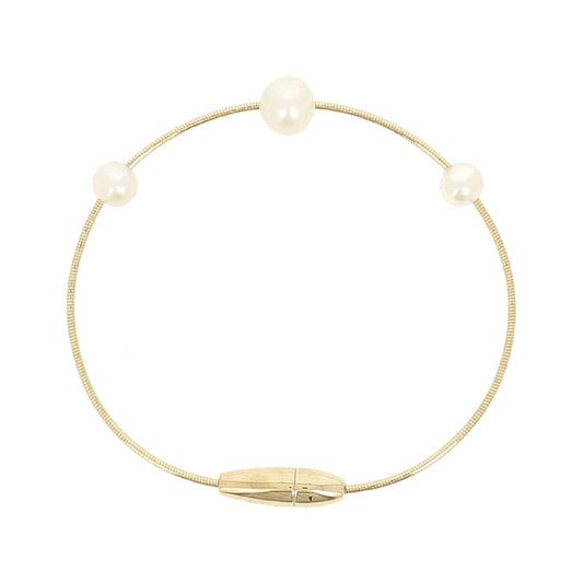 Bracciale Pesavento in argento dorato con perle da donna L 17 cm