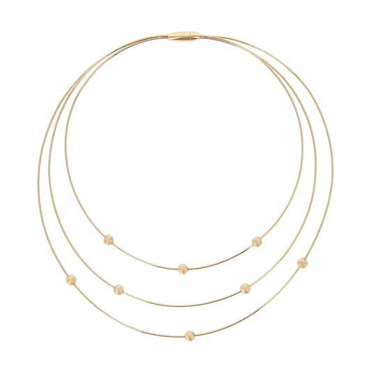 Collana PESAVENTO DNA Spring tre fili argento lucido dorato MISURA UNICA