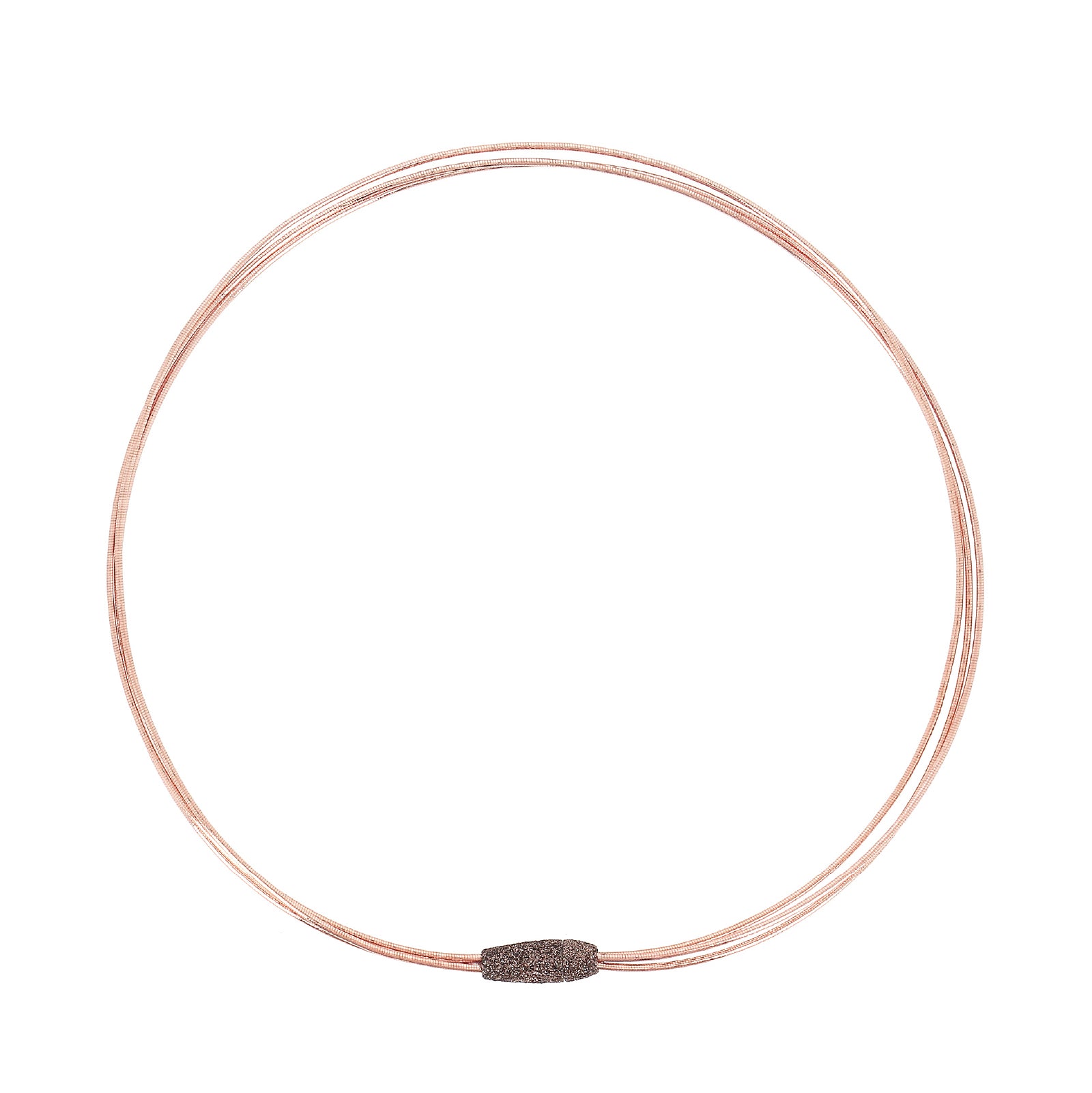 Collana Pesavento DNA in argento rosé lucido e polvere bronzo MISURA UNICA