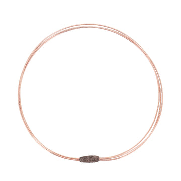 Collana Pesavento DNA in argento rosé lucido e polvere bronzo MISURA UNICA