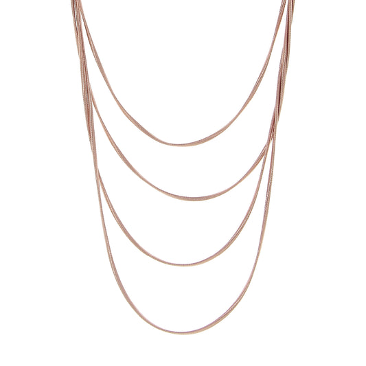 Collana multifilo donna Pesavento Silk in argento rosé lucido MISURA UNICA