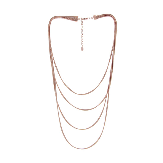 Collana multifilo donna Pesavento Silk in argento rosé lucido MISURA UNICA