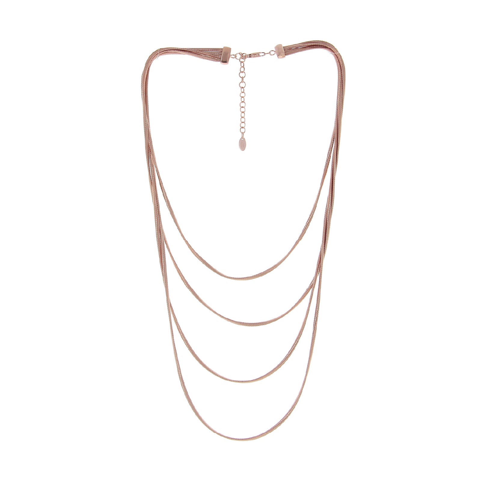 Collana multifilo donna Pesavento Silk in argento rosé lucido MISURA UNICA