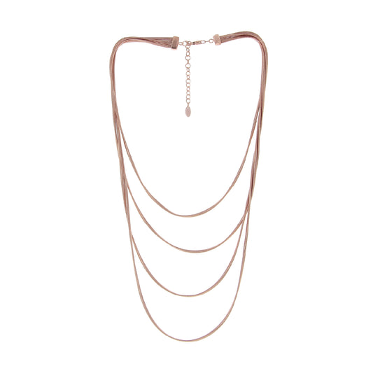 Collana multifilo donna Pesavento Silk in argento rosé lucido MISURA UNICA